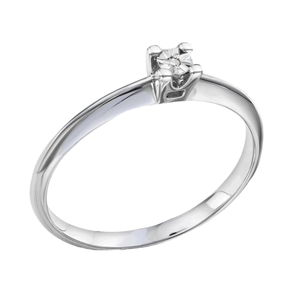 Ювелирное изделие - Кольцо в серебре с бриллиантом в магазине Best-Gold 127572