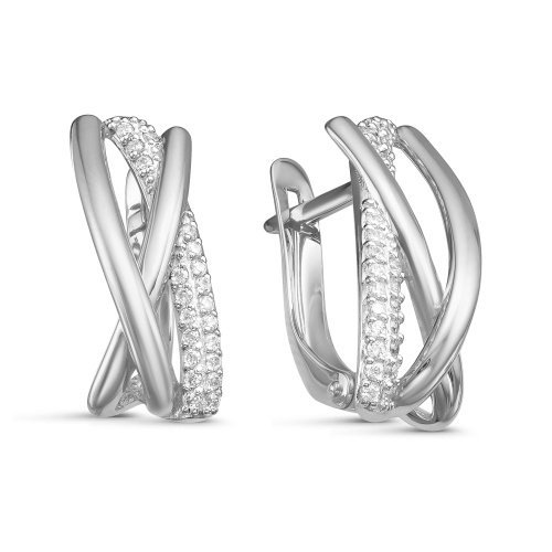Серьги из серебра с фианитами Ювелирное изделие - Серьги из серебра с фианитами в магазине Best-Gold 141117