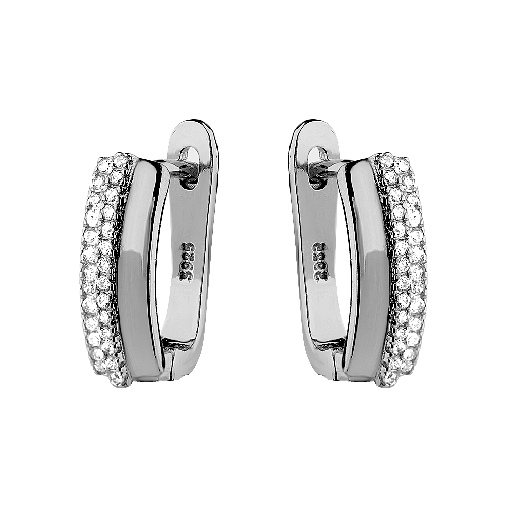 Серьги из серебра с цирконием Ювелирное изделие - Серьги из серебра с цирконием в магазине Best-Gold 124375