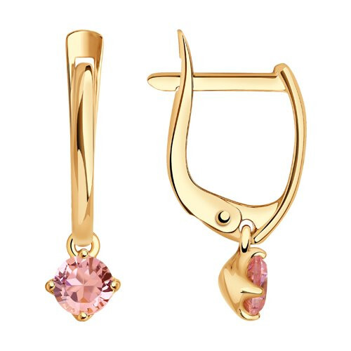 Серьги из красного золота с фианитами Ювелирное изделие - Серьги из красного золота с фианитами в магазине Best-Gold 107089