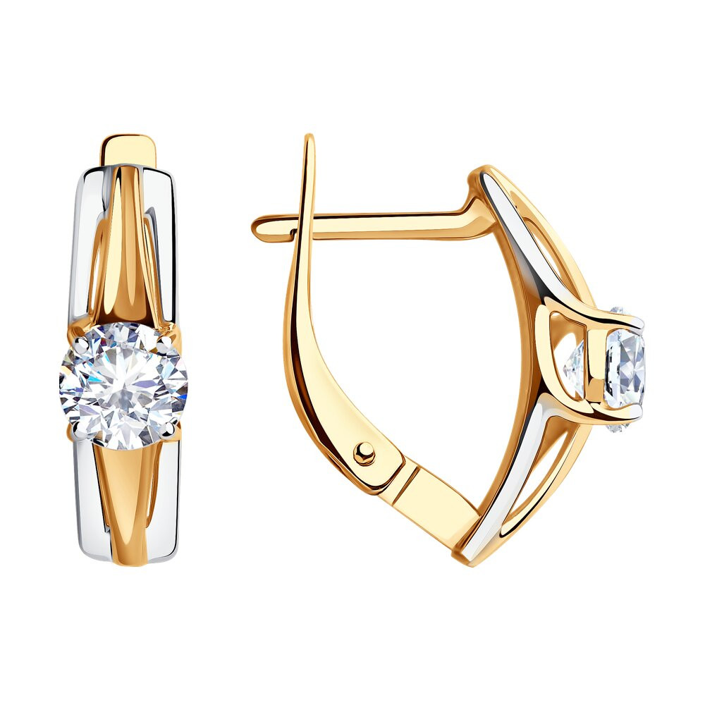 Серьги из красного золота с фианитами Ювелирное изделие - Серьги из красного золота с фианитами в магазине Best-Gold 041517