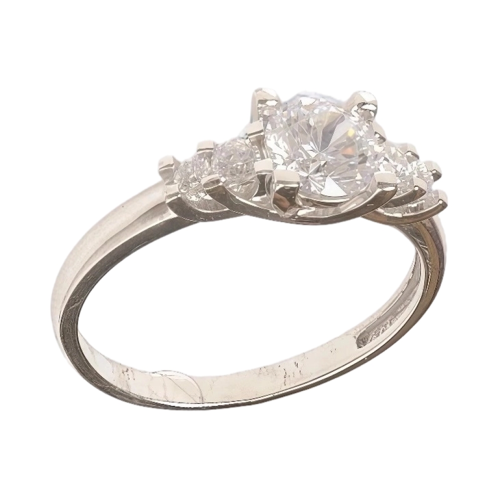 Ювелирное изделие - Кольцо из белого золота с фианитами в магазине Best-Gold 092210