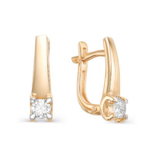 Серьги из красного золота с бриллиантами Ювелирное изделие - Серьги из красного золота с бриллиантами в магазине Best-Gold 016358