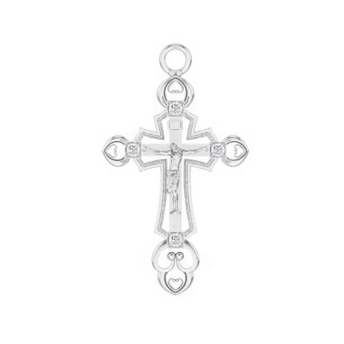Ювелирное изделие - Крест из серебра с фианитами в магазине Best-Gold 089046