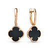 Серьги из красного золота с ониксом