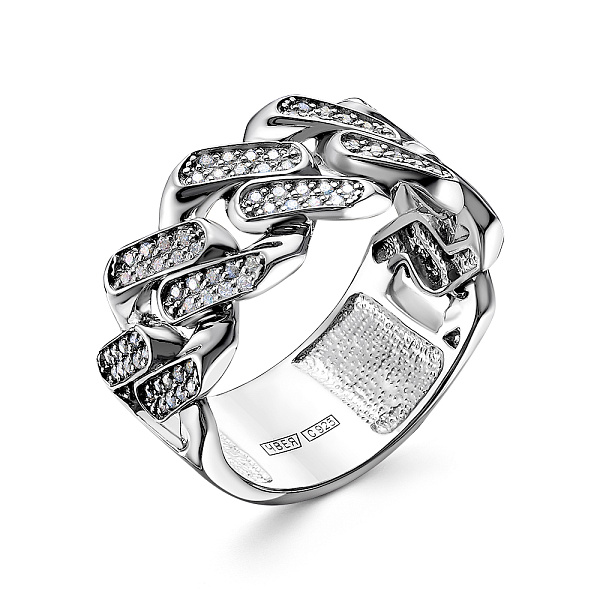 Кольцо из серебра с фианитами