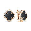 Серьги из красного золота с ониксом