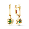 Серьги из жёлтого золота с изумрудами