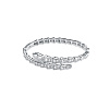 Браслет жеткий из белого золота с фианитами